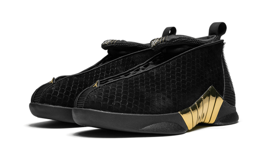 Air Jordan 15 Retro DB GS "BLACK WHITE - METALLIC GOLD"