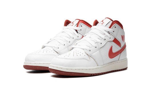 AIR JORDAN 1 MID SE GS "WHITE DUNE RED" FJ3464 160