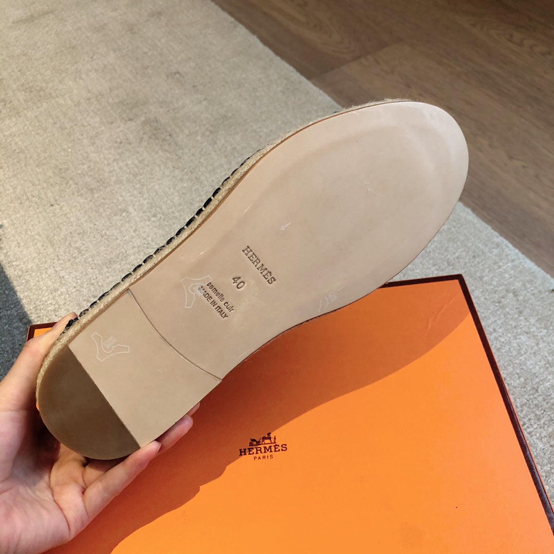 HM Trip Espadrille Dark Blue Calfskin