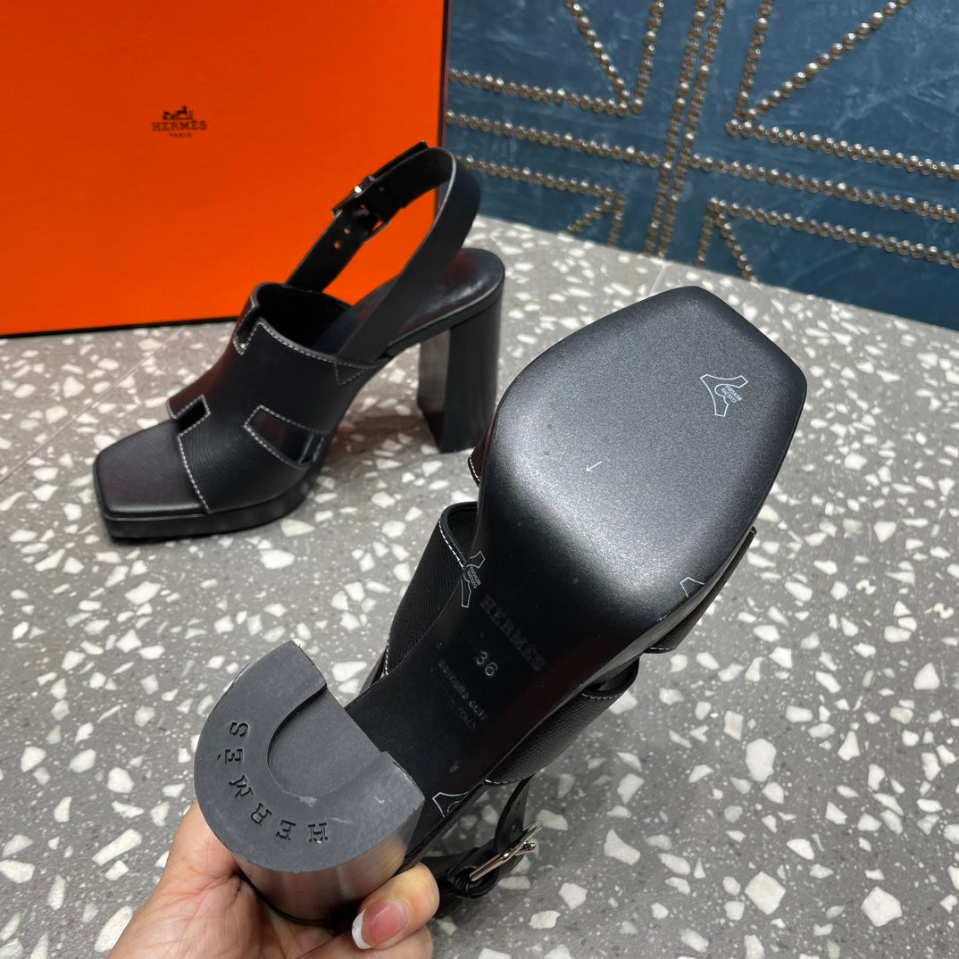 ERIS SANDAL 95 BLACK LAMBSKIN