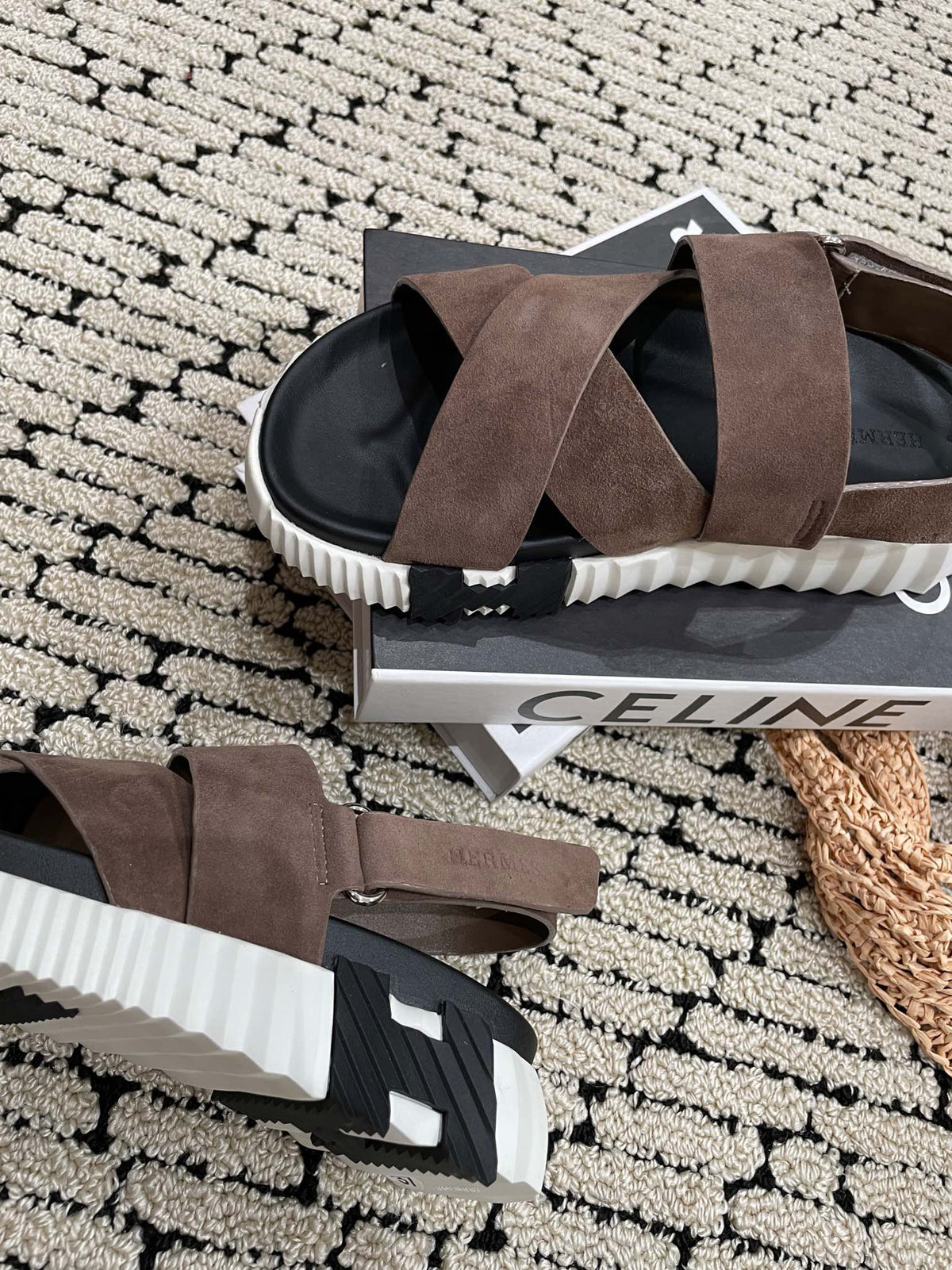 ELECTRIC SANDAL BLACK MIX BROWN SUEDE