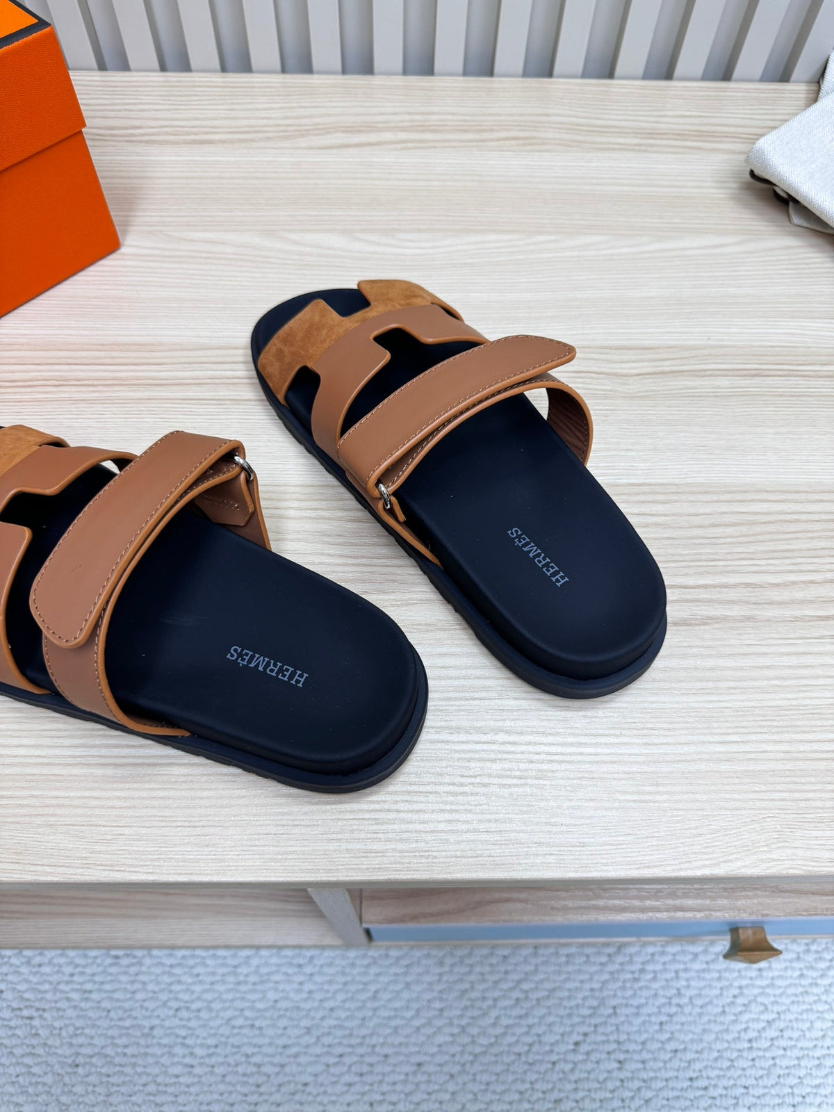 HM Chypre Sandal In Brown Mix Black Cowhide And Suede 968870