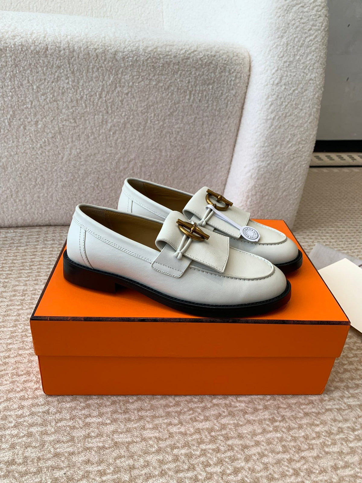 ivy loafer white lambskin