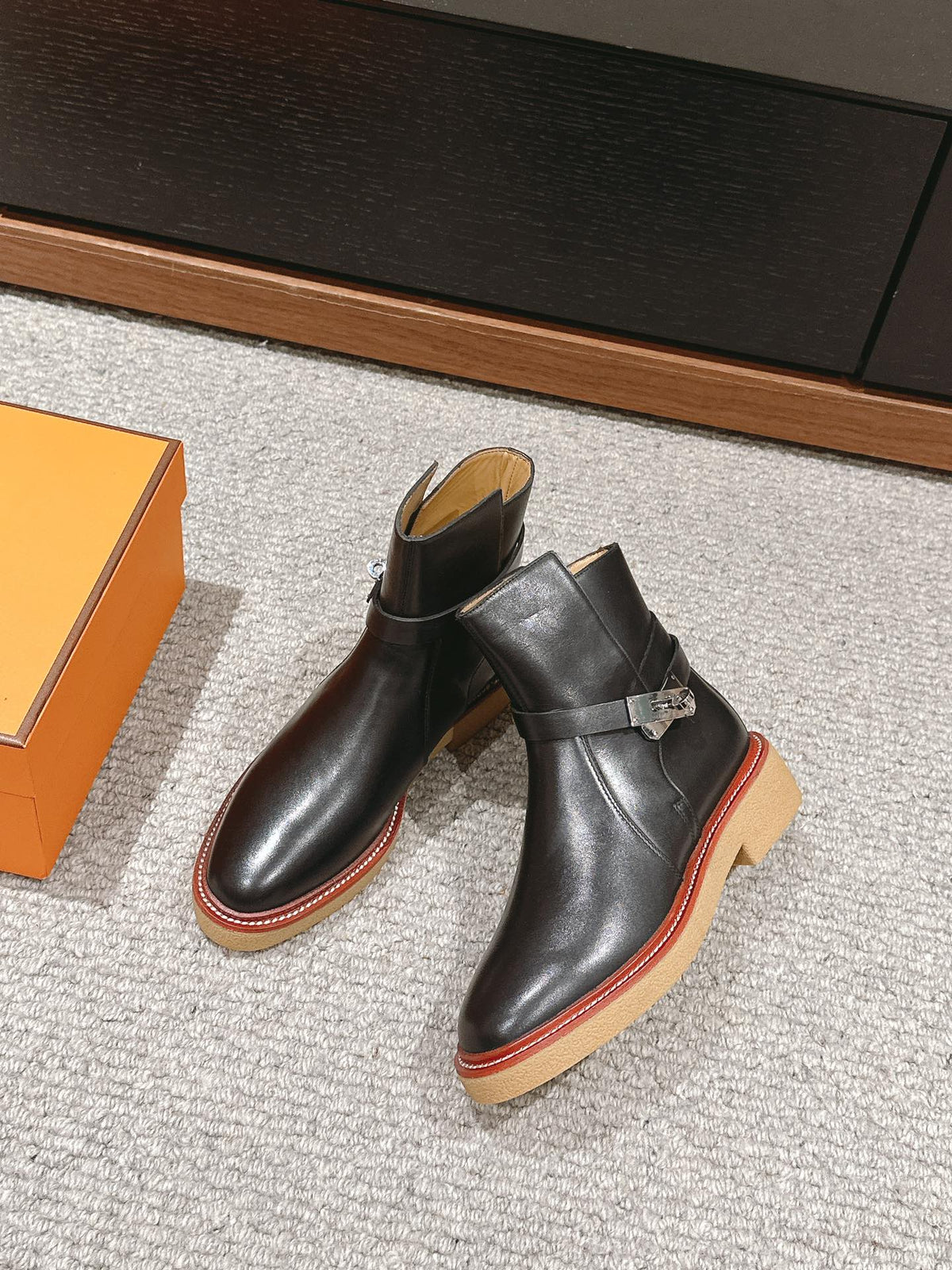 history ankle boot black calfskin
