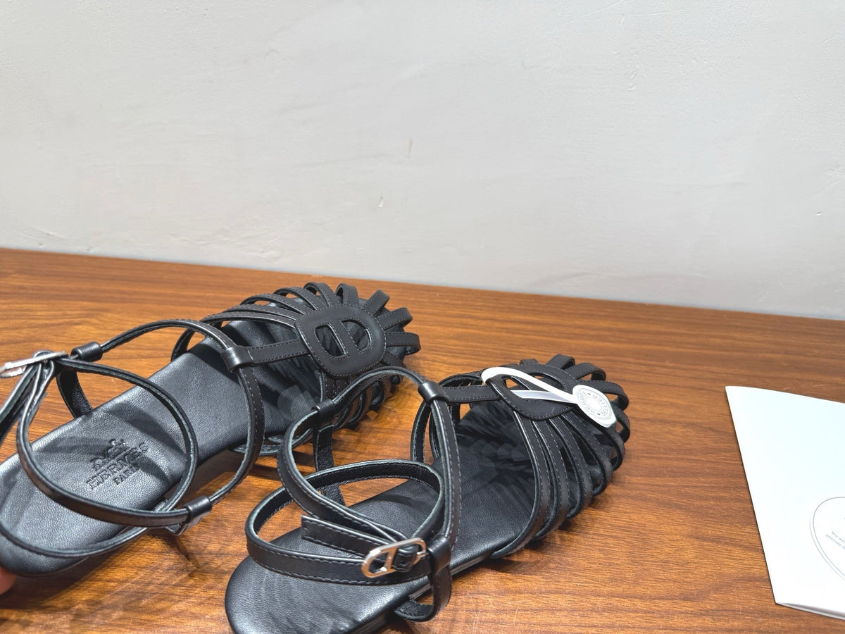HM Nour Sandals Black Leather 849483