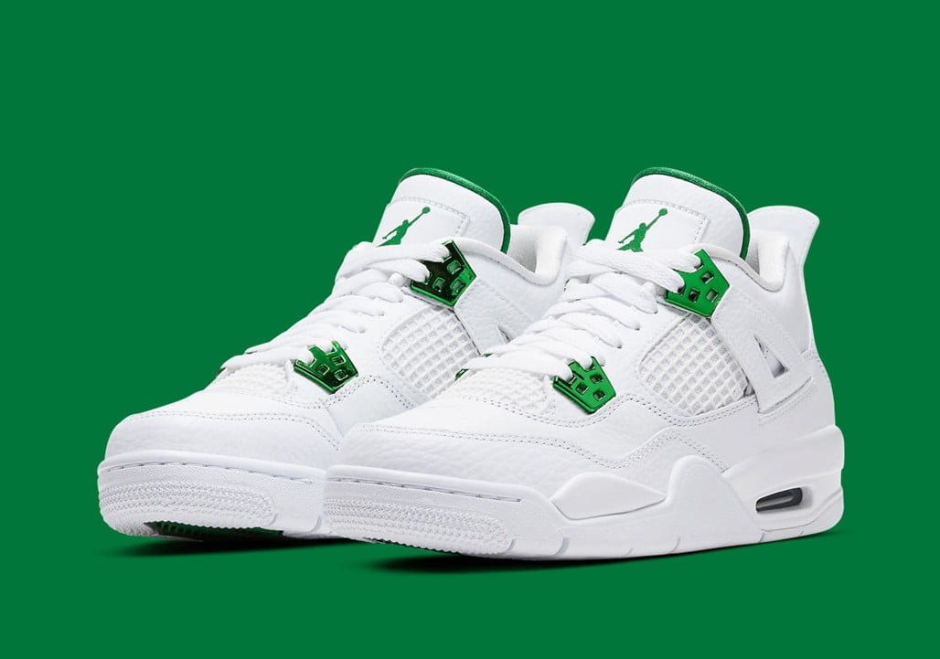 Jordan 4 Retro Golf Metallic Green Sneakers - Head-Turner