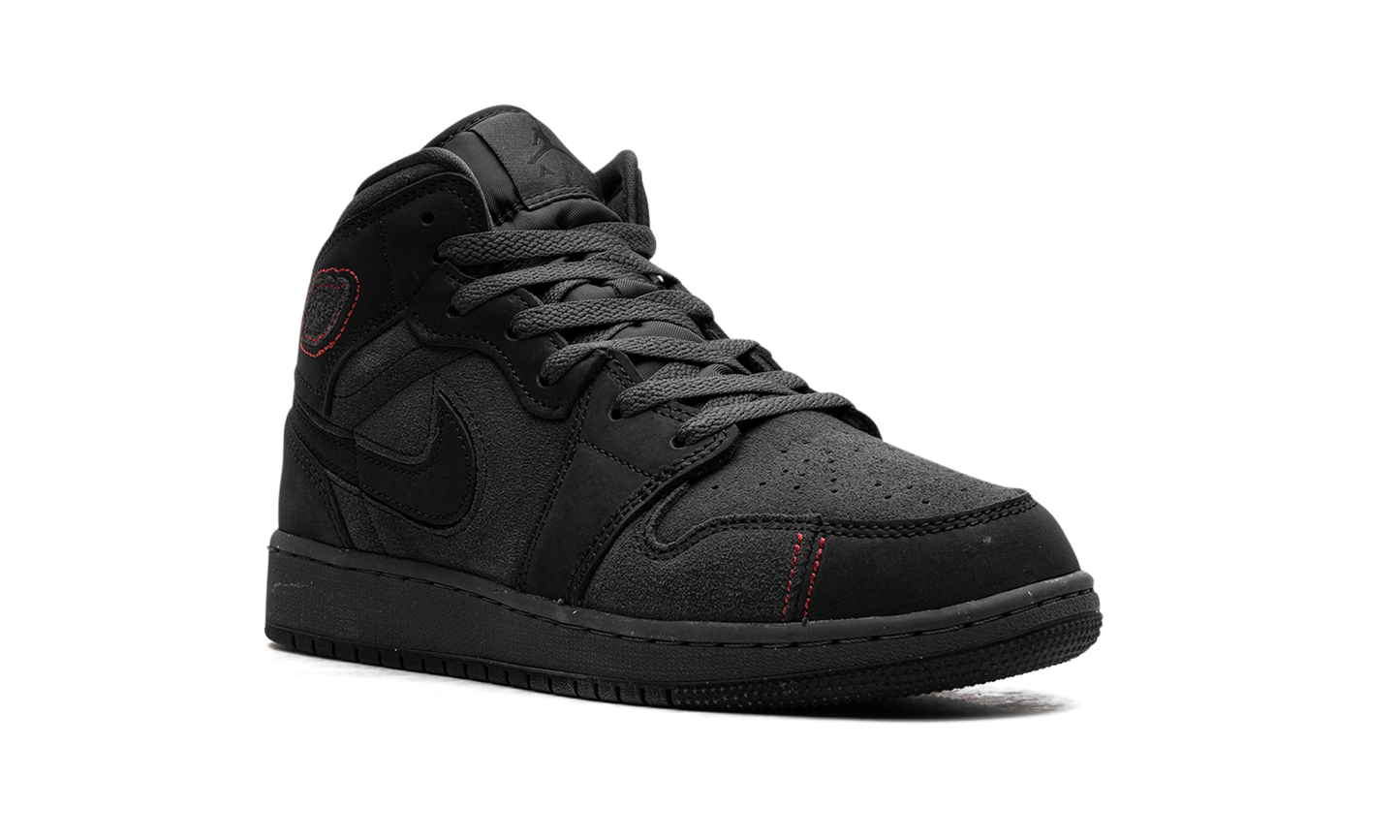 Air Jordan 1 Mid GS "BLACK SUEDE" FQ7742 001