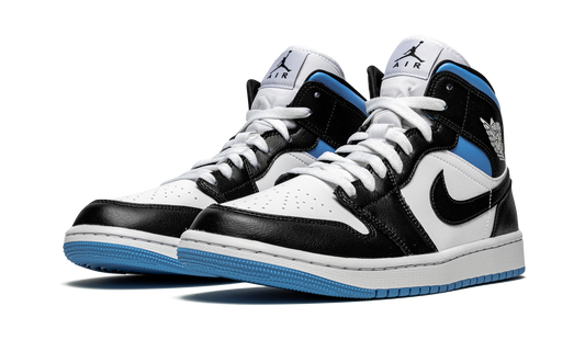 AIR JORDAN 1 MID WMNS "Black / White / University Blue" BQ6472 102