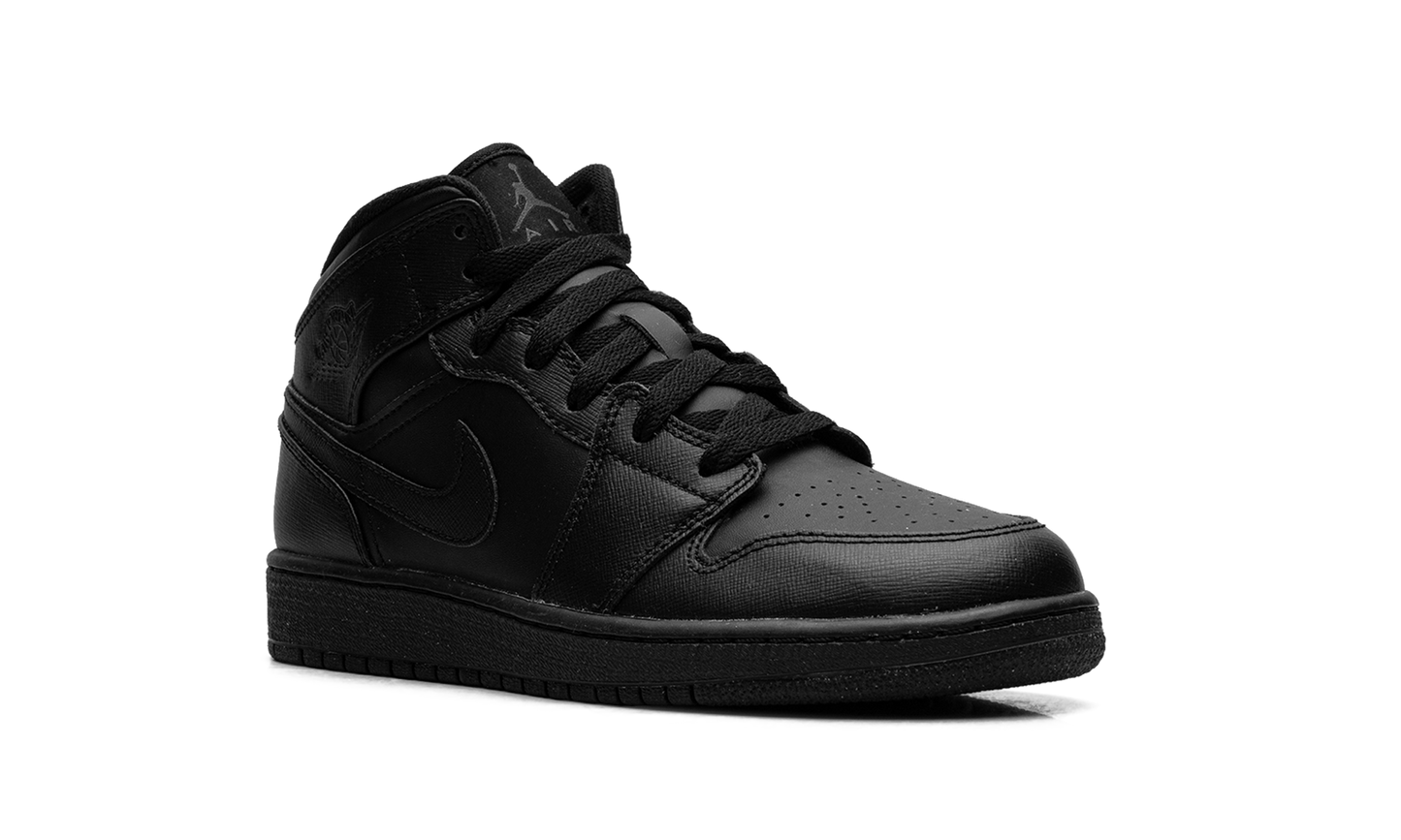 Air Jordan 1 Mid GS "Triple Black" 554725 010