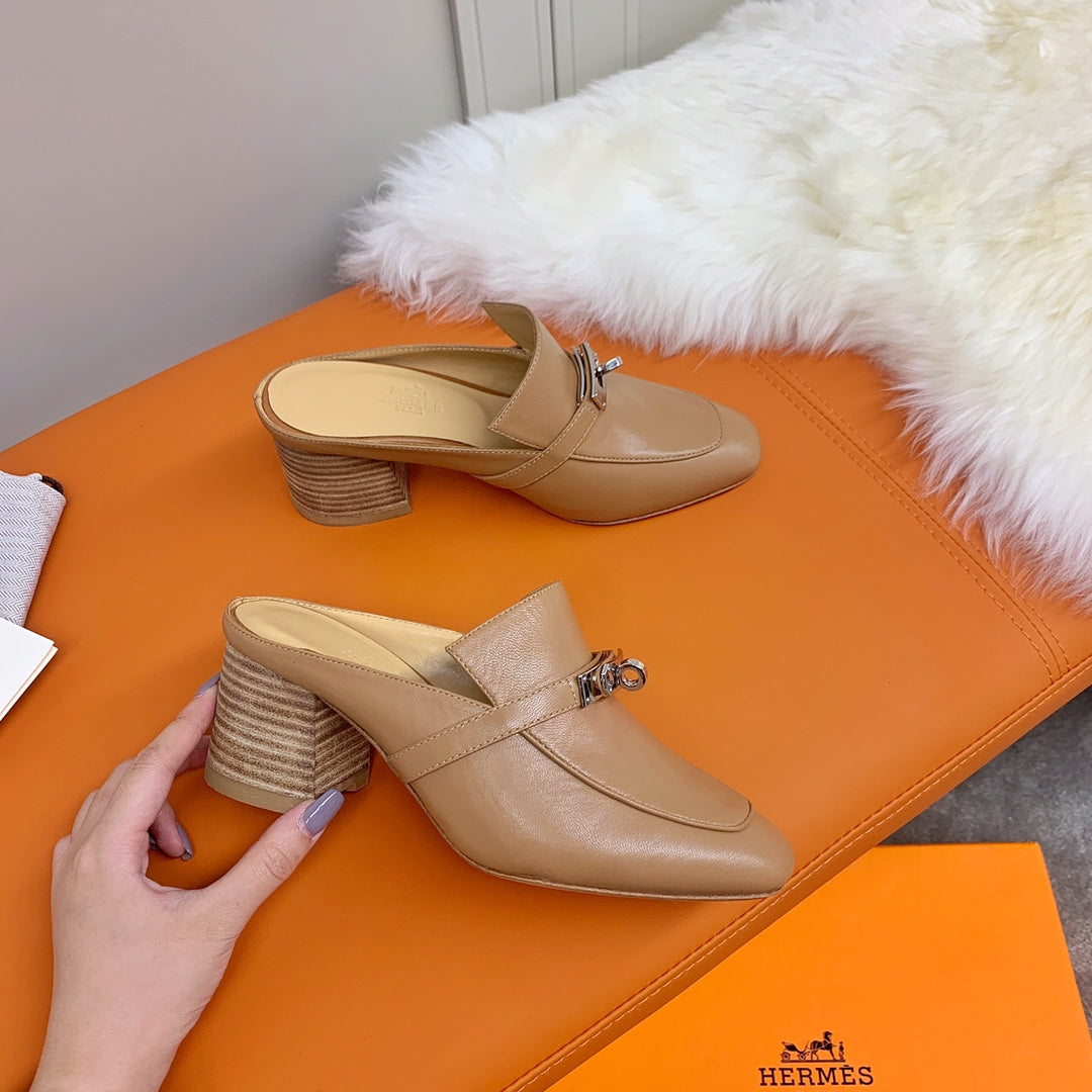 HM Blossom Mule 65mm Caramel Sheepskin  546304