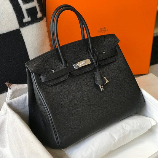 HM BIRKIN 35CM BAG BLACK TOGO SILVER HARDWARE