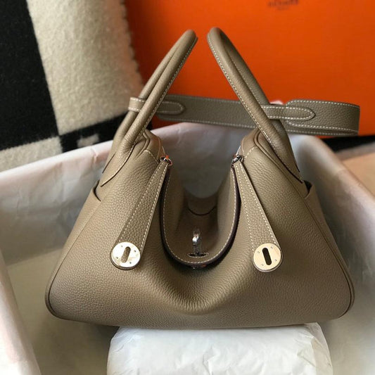 HM LINDY 30 BAG KHAKI TAURILLON CLEMENCE LEATHER
