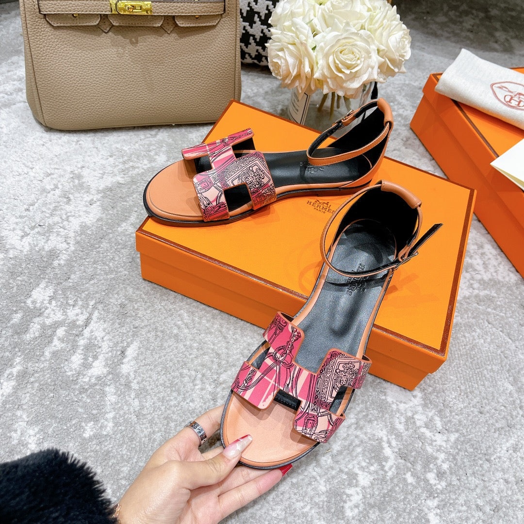 santorini sandal black pink white brown calfskin