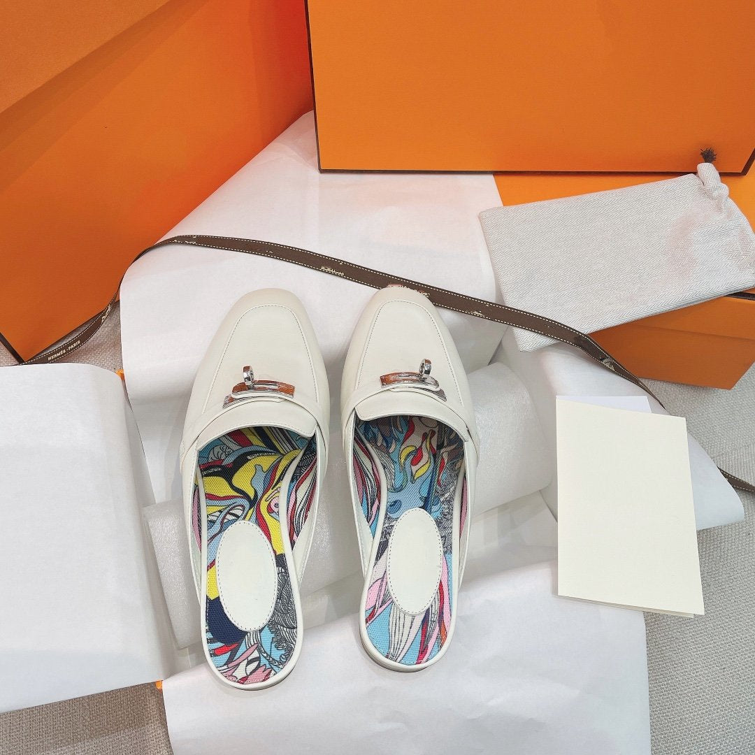 OZ Mule White Calfskin