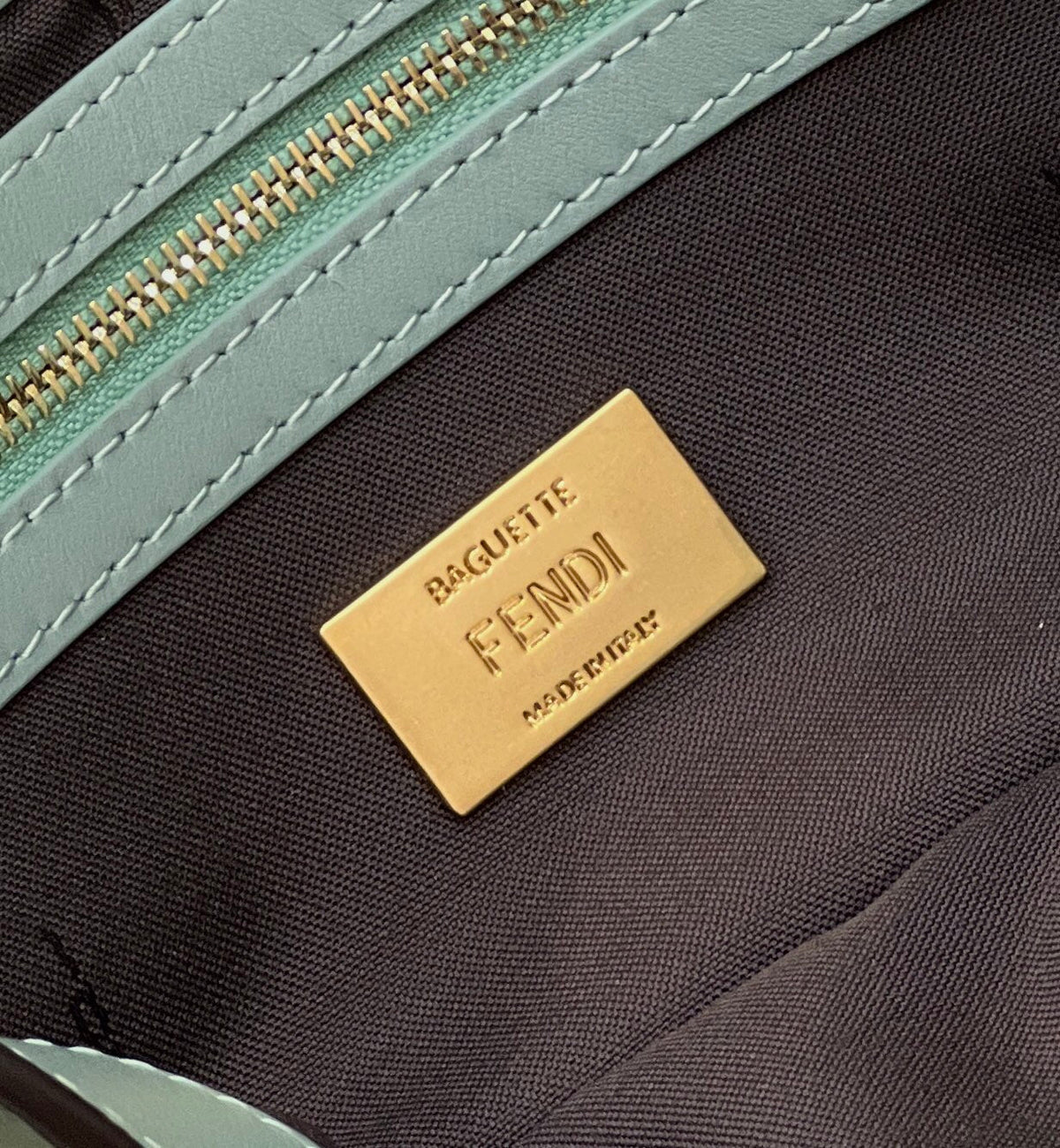 Baguette 27cm Powder Blue Lambskin Gold Hardware