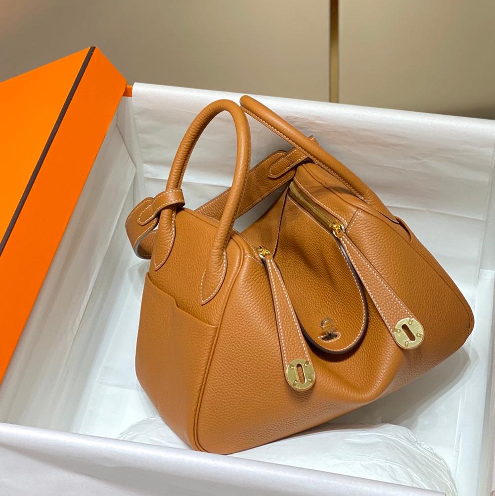 HM LINDY 26 BAG ORANGE TAURILLON CLEMENCE LEATHER