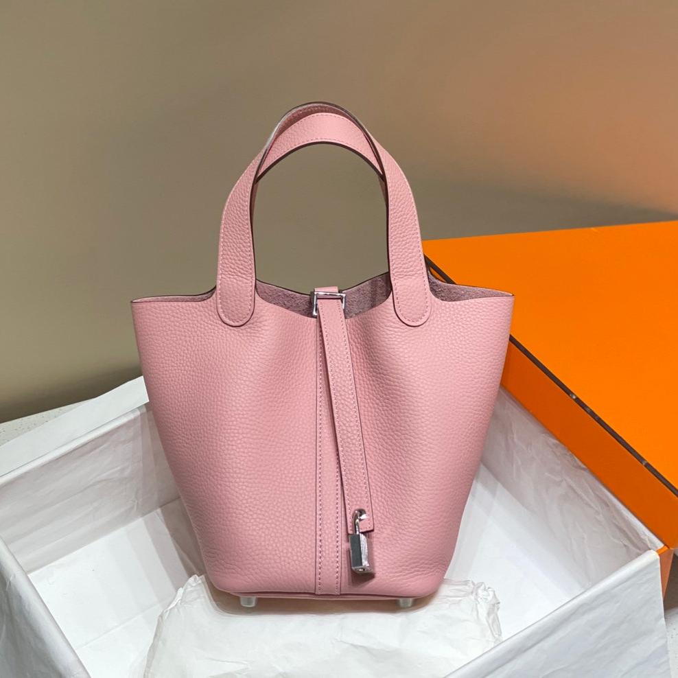 HM PICOTIN LOCK 18 PINK TOGO LEATHER