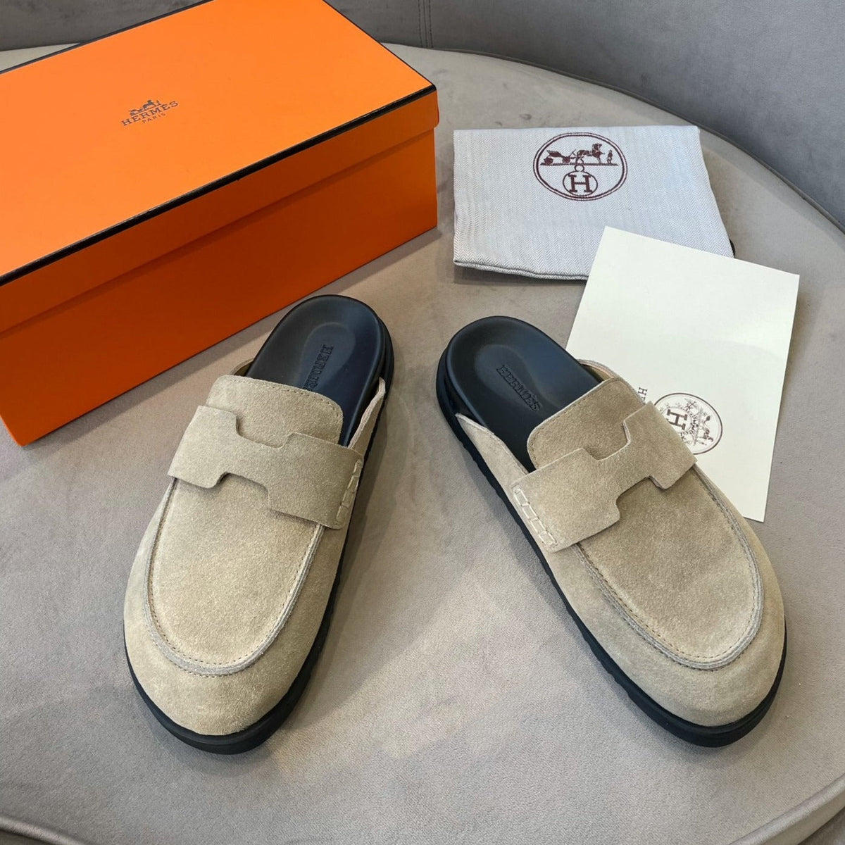 G0 MULE BEIGE SUEDE