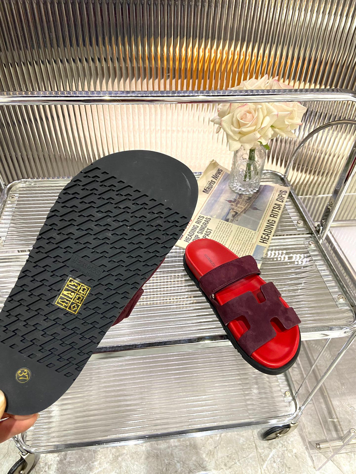 CHYPRE SANDAL CHERRY MIX JAM SUEDE