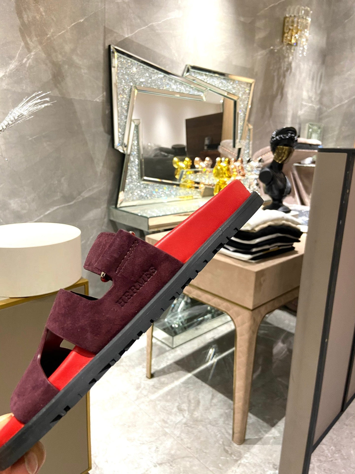 CHYPRE SANDAL CHERRY MIX JAM SUEDE