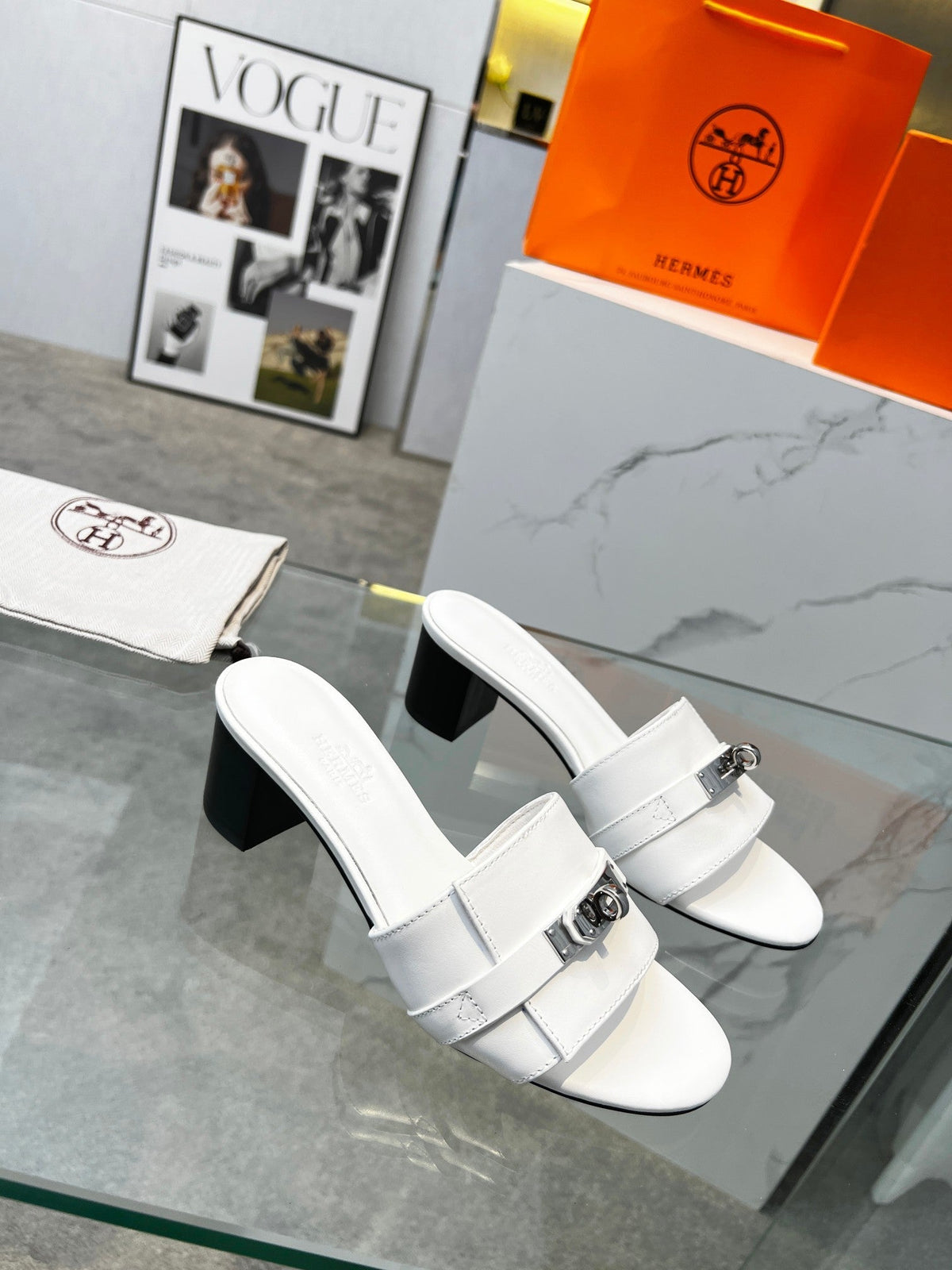 Gigi 50 Sandal White Calfskin