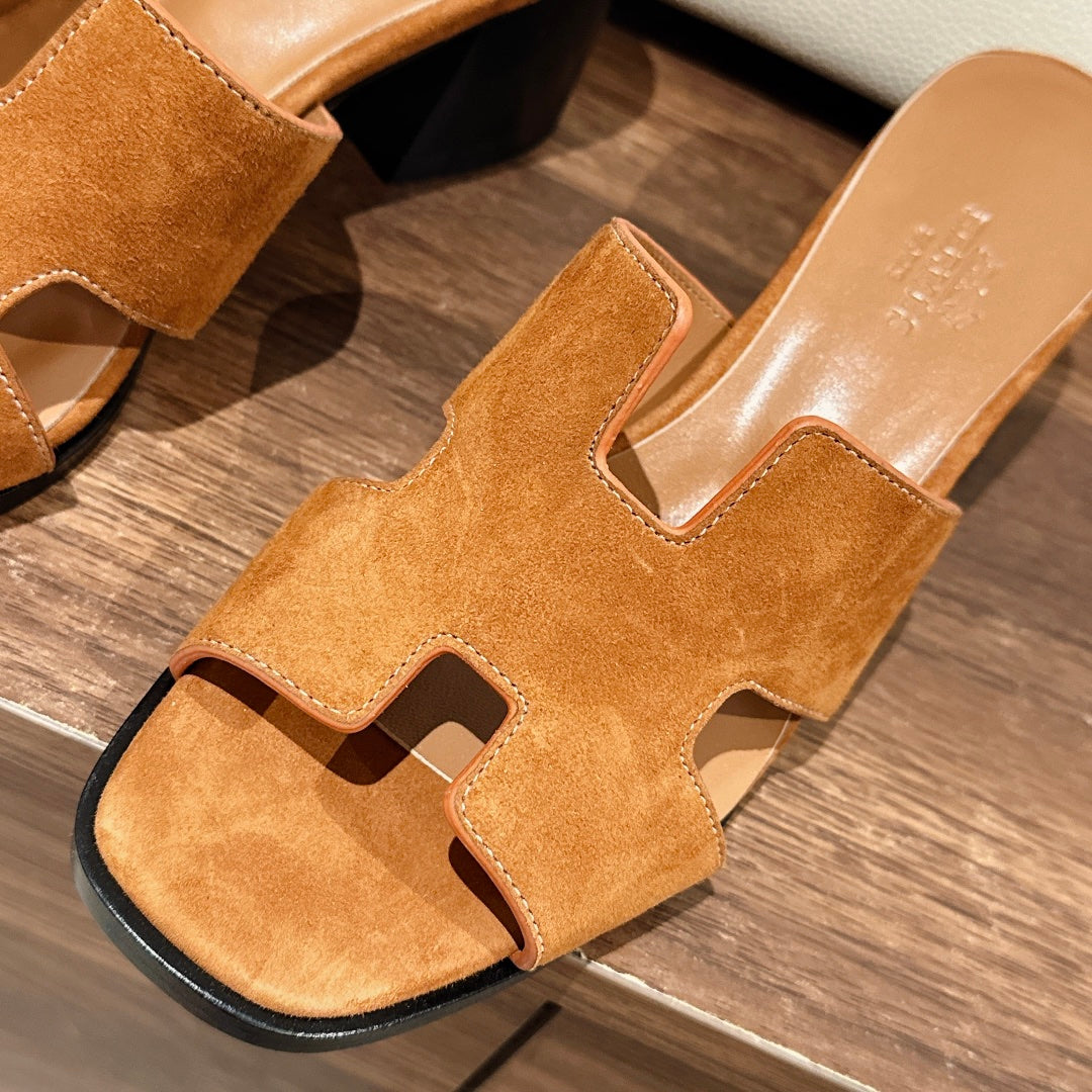 helia 60 gold brown suede calfskin