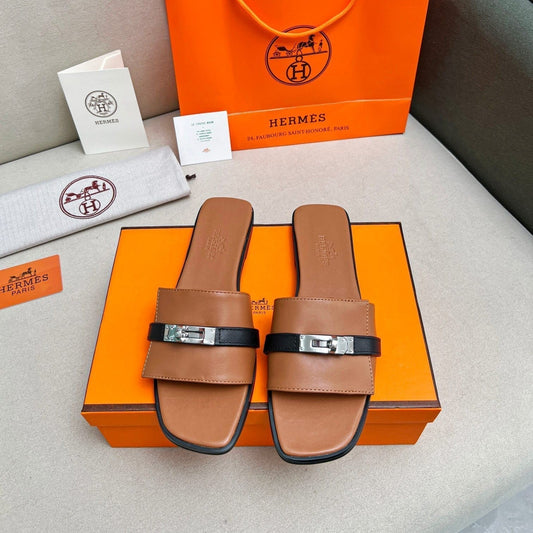 Giulia Sandal Brown Black Calfskin