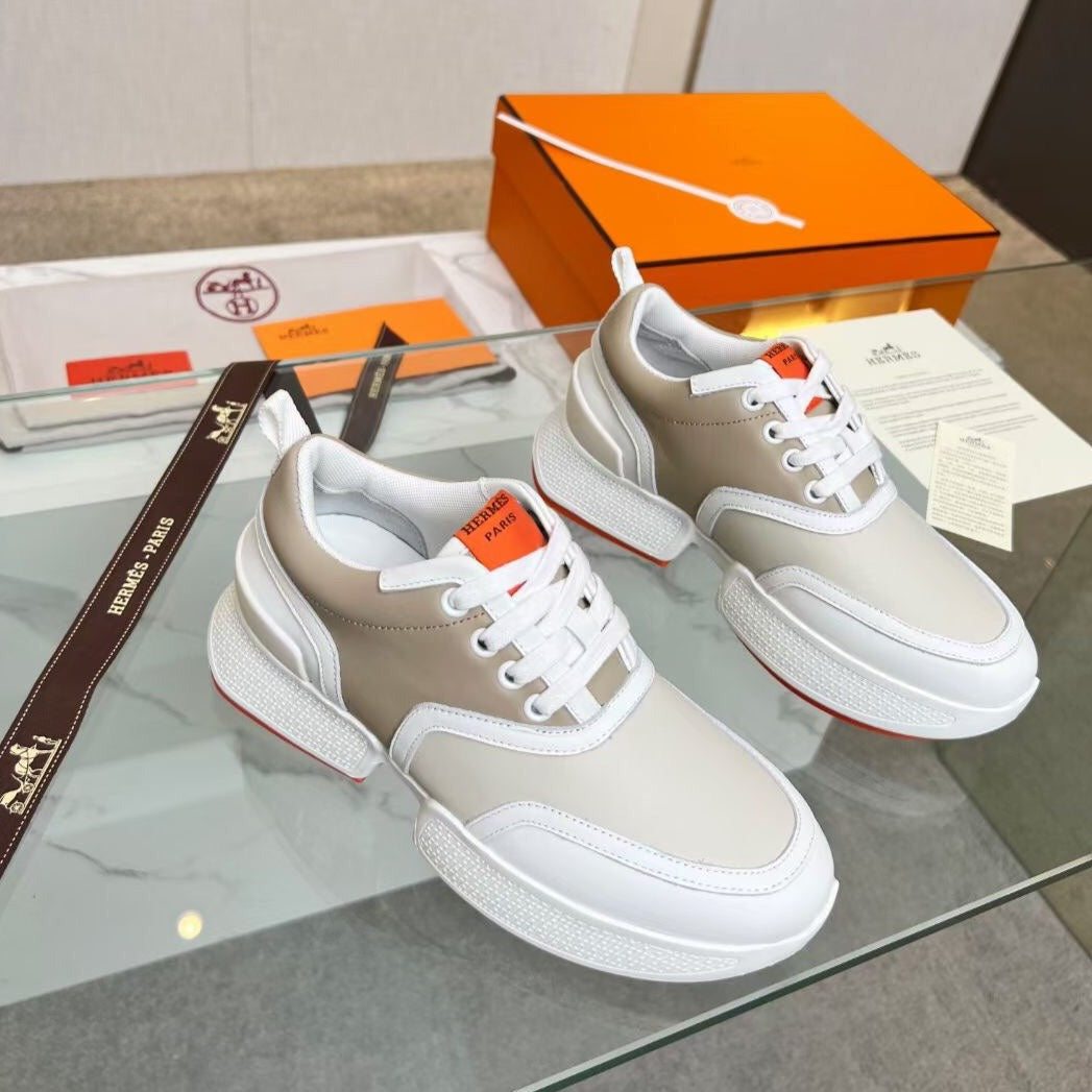 GIGA SNEAKER CARAMEL MIX LIGHT GRAY CALFSKIN