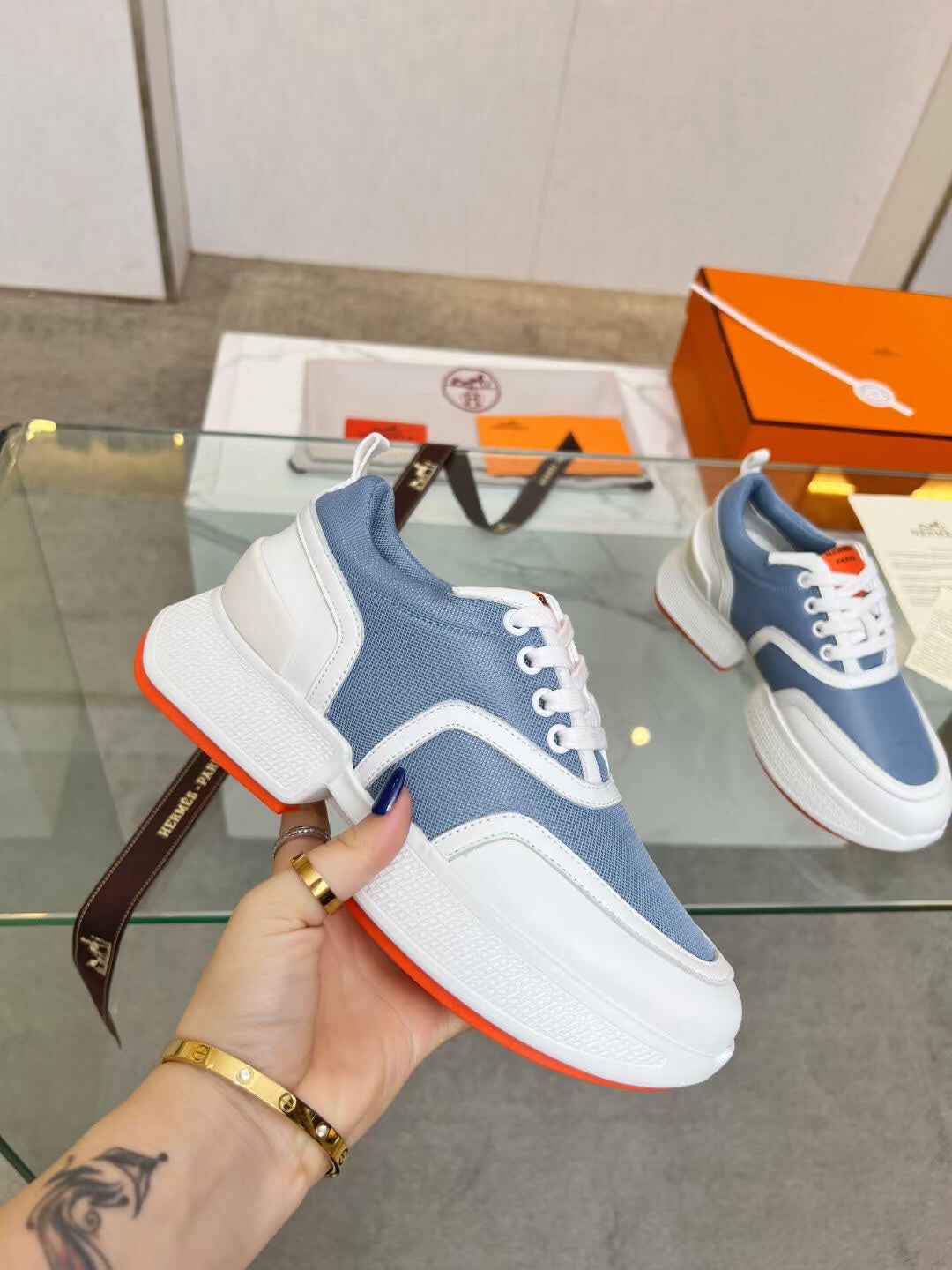 GIGA SNEAKER SKY MIX WHITE CALFSKIN