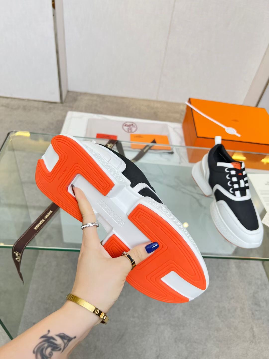GIGA SNEAKER BLACK MIX WHITE CALFSKIN