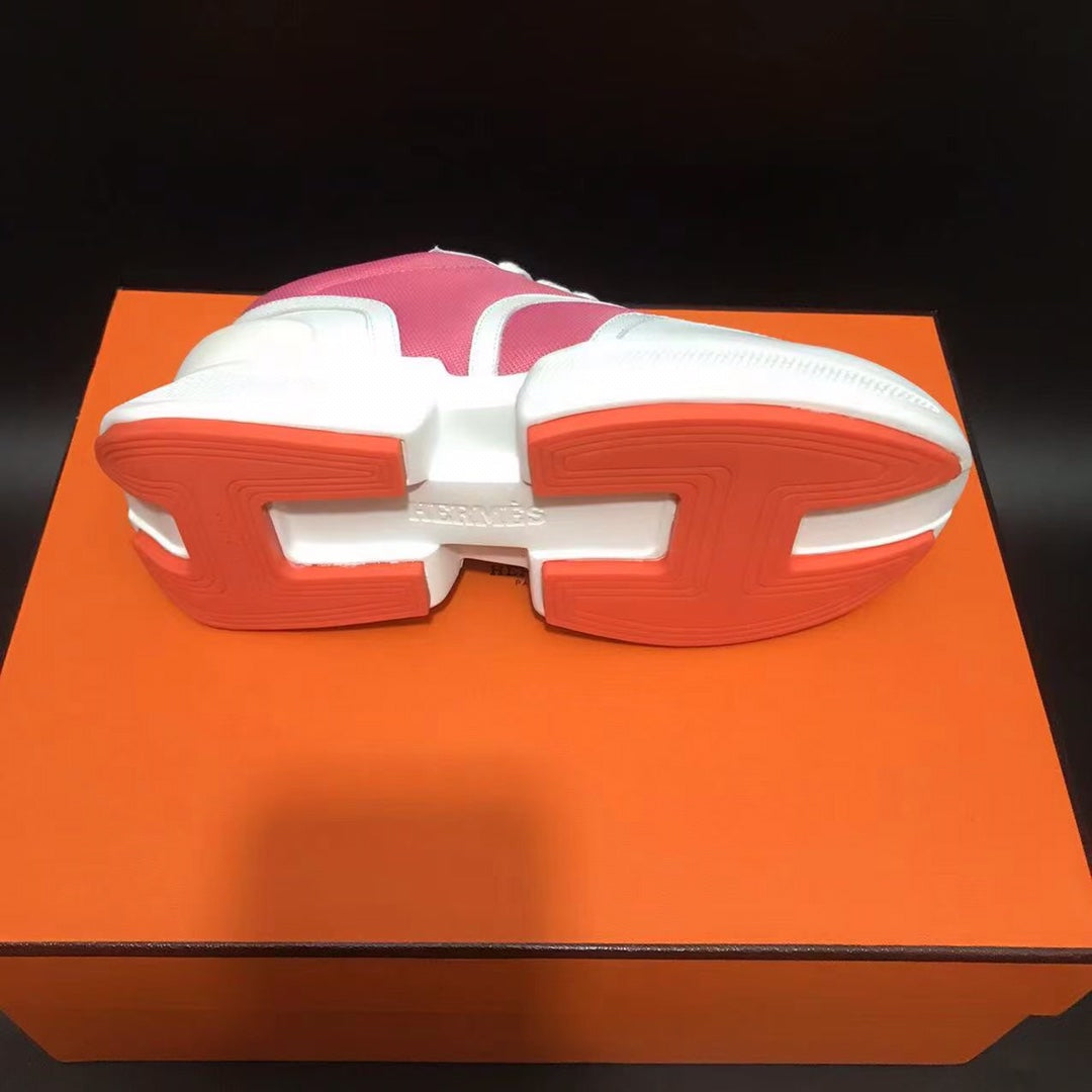 HM Giga 50 Sneaker Pink Canvas White Goatskin Orange