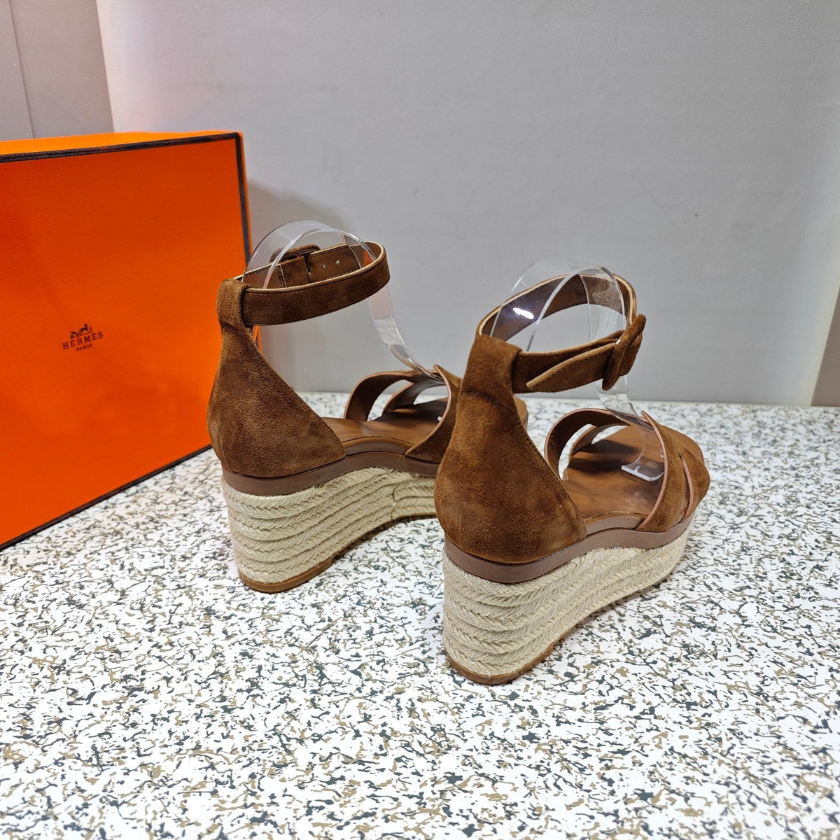 ELDA ESPADRILLE 80 BROWN SUEDE