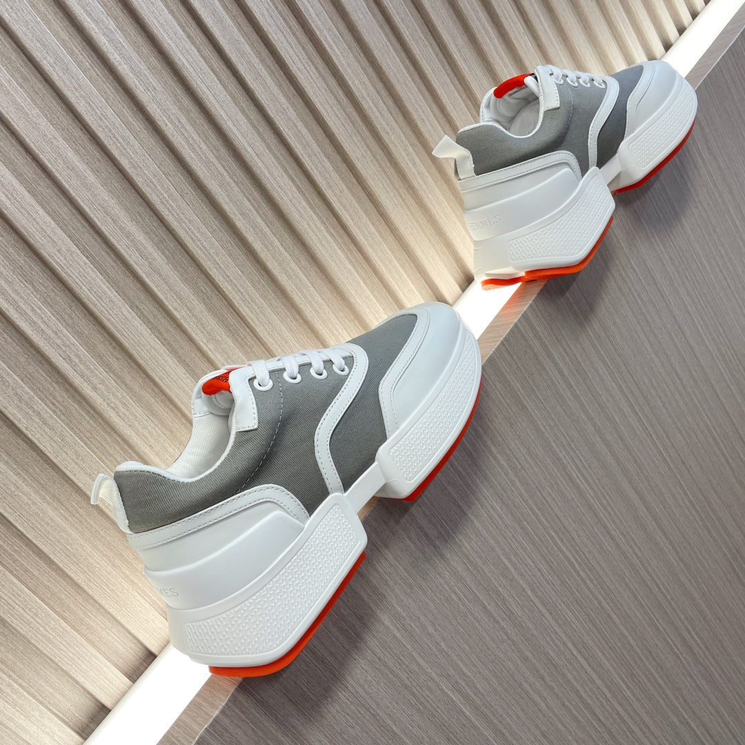 GIGA SNEAKER GRAY MIX WHITE CALFSKIN