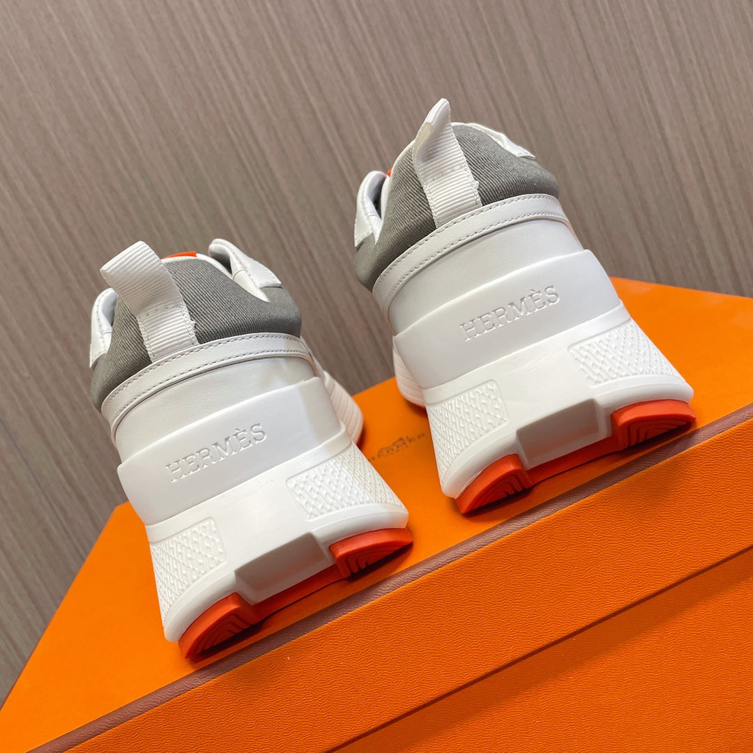 HM Giga 50 Sneaker Grey Canvas White Goatskin Orange