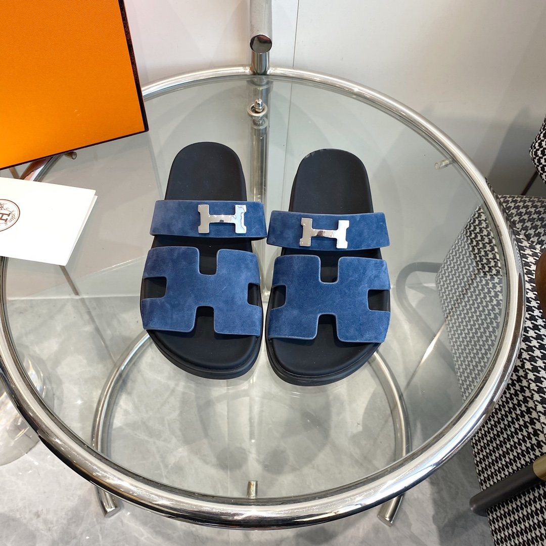 Chypre Sandal Blue Suede