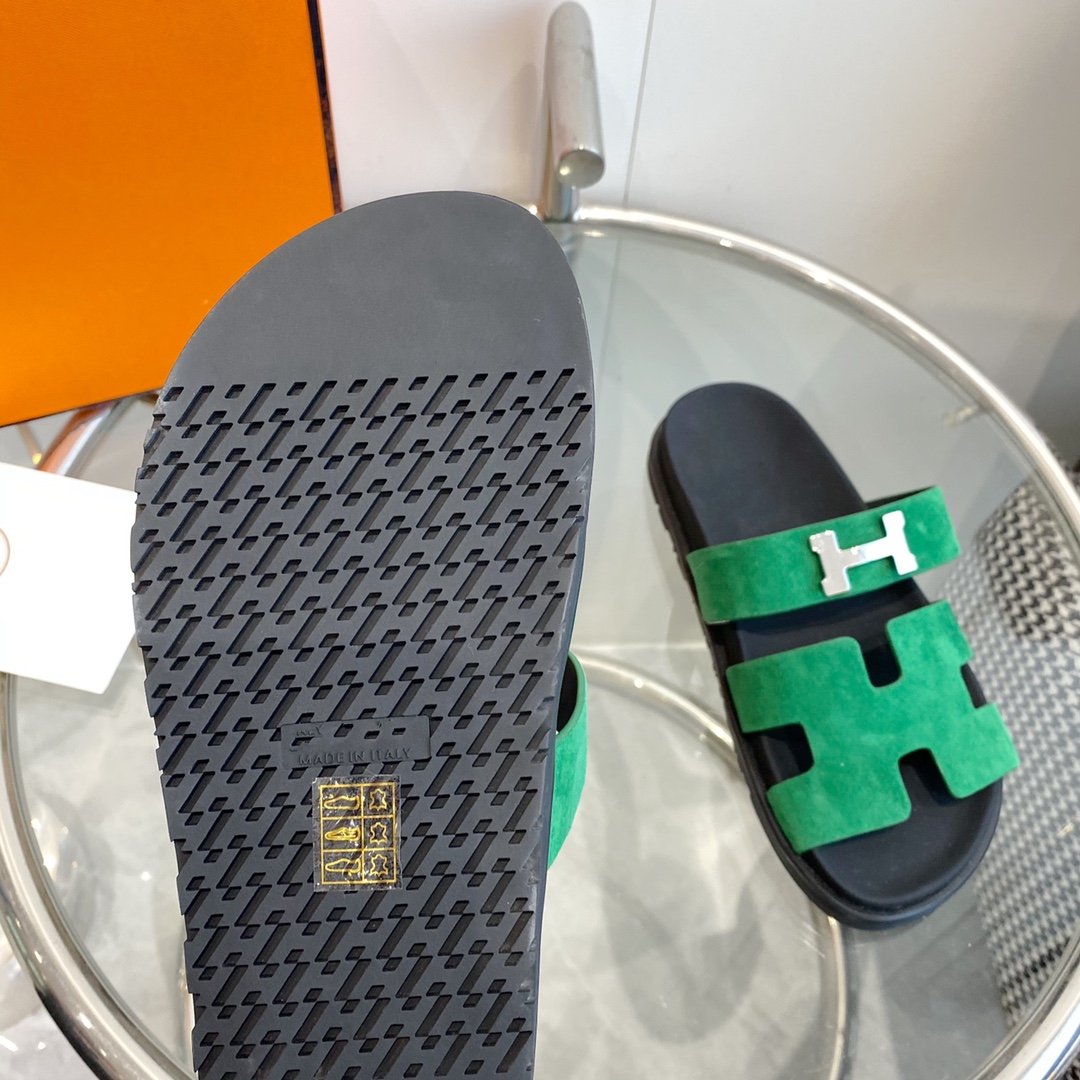 Chypre Sandal Green Suede