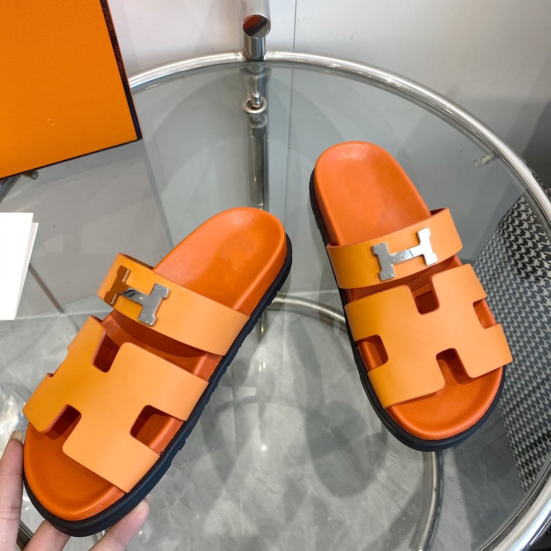 Chypre Sandal Orange Leather