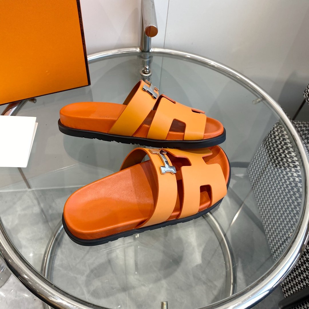 Chypre Sandal Orange Leather