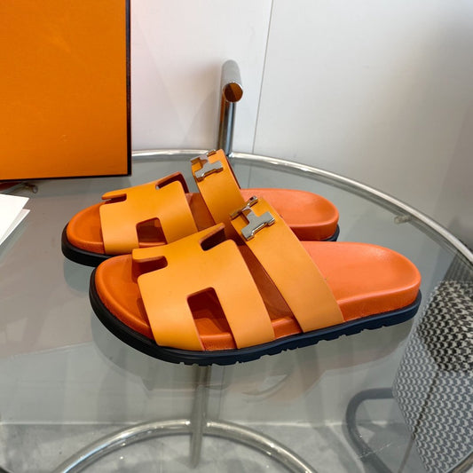 Chypre Sandal Orange Leather