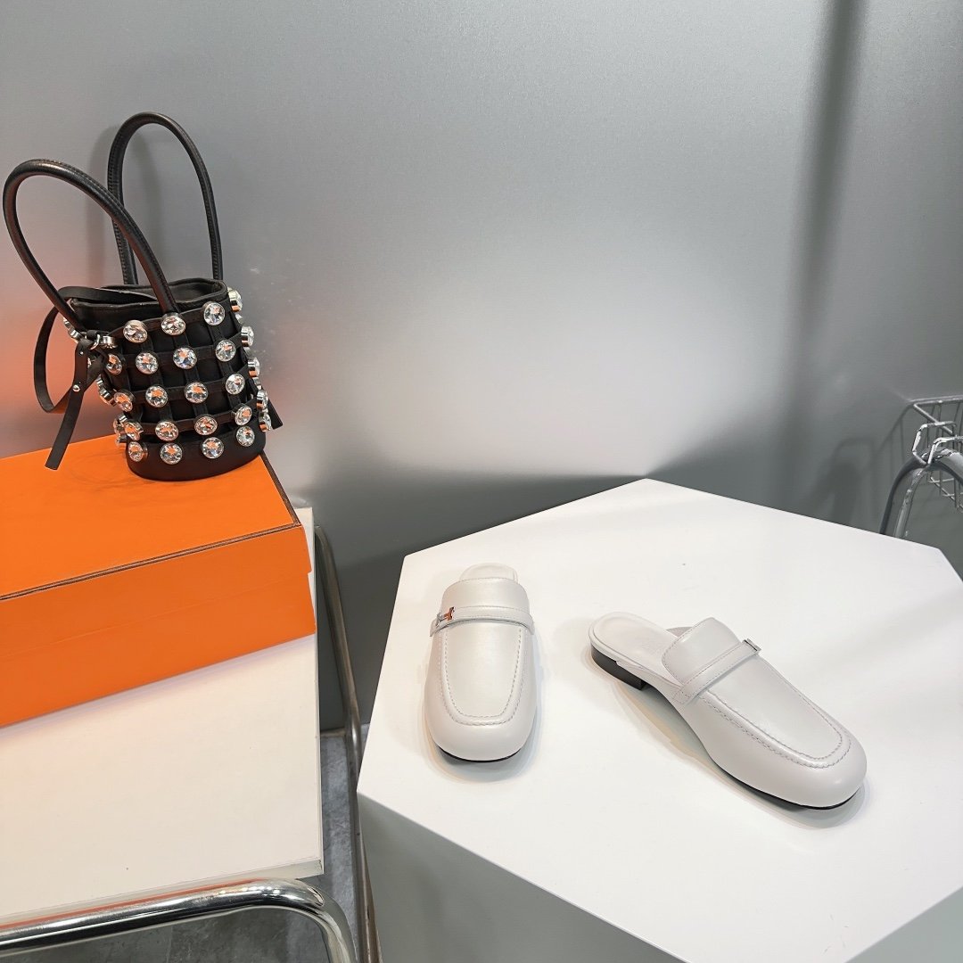 Lena Mule White Leather