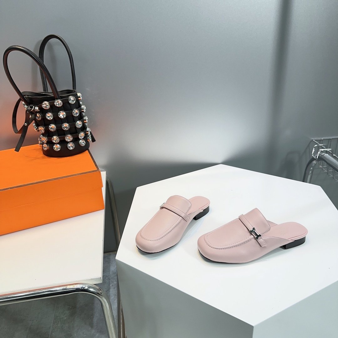 Lena Mule Pastel Pink Leather