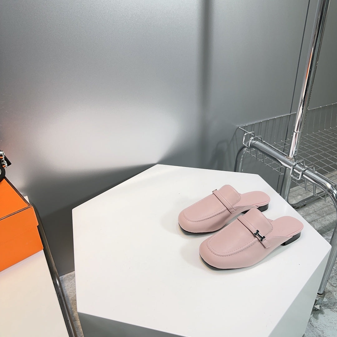 Lena Mule Pastel Pink Leather