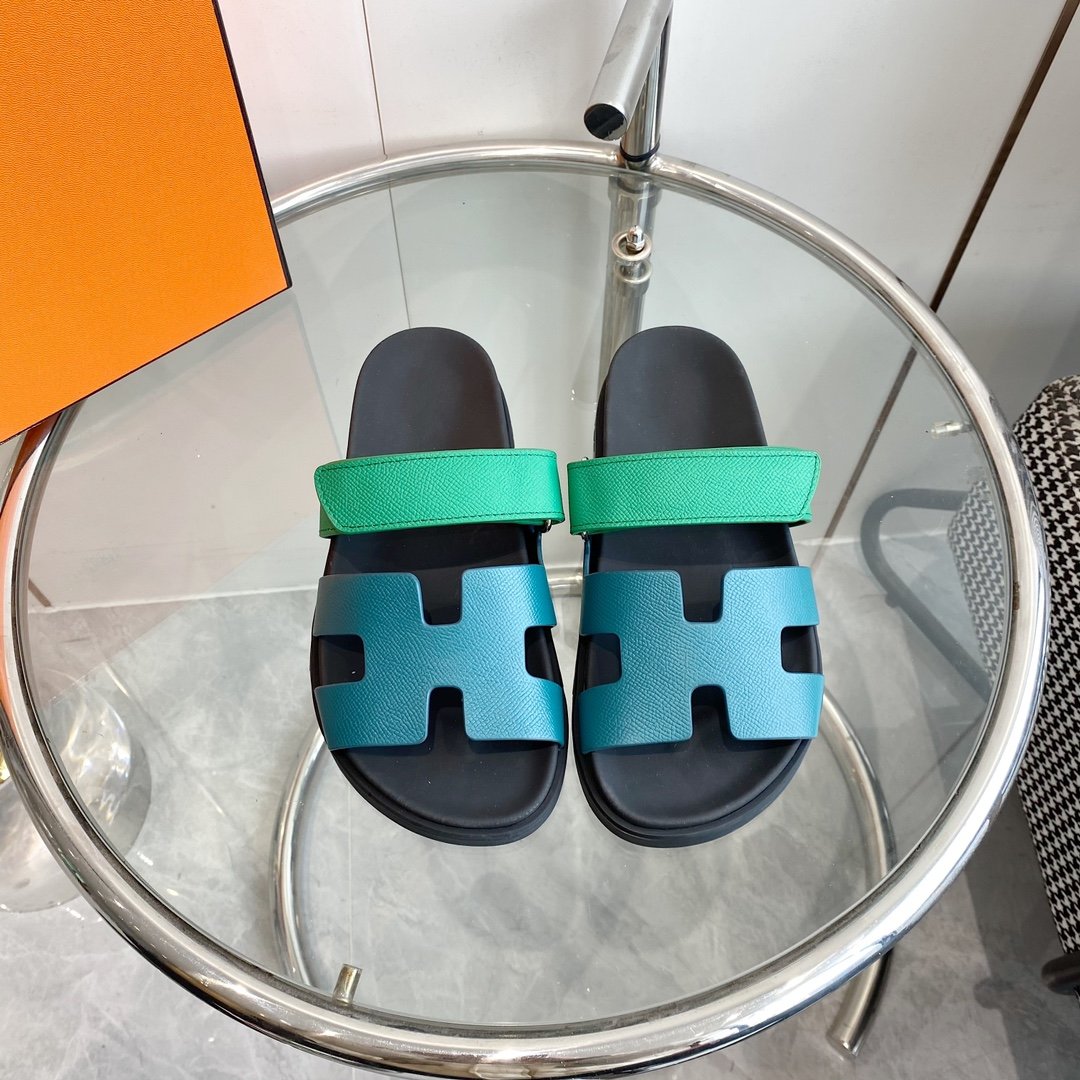 Chypre Sandal Tiffa with blue straps Leather