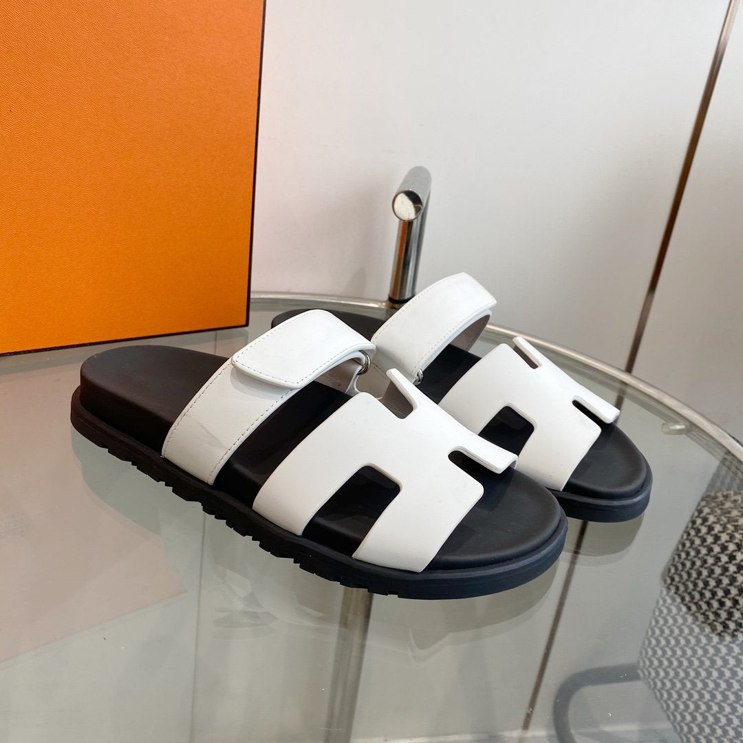 Chypre Sandal White Mastic Calfskin Leather