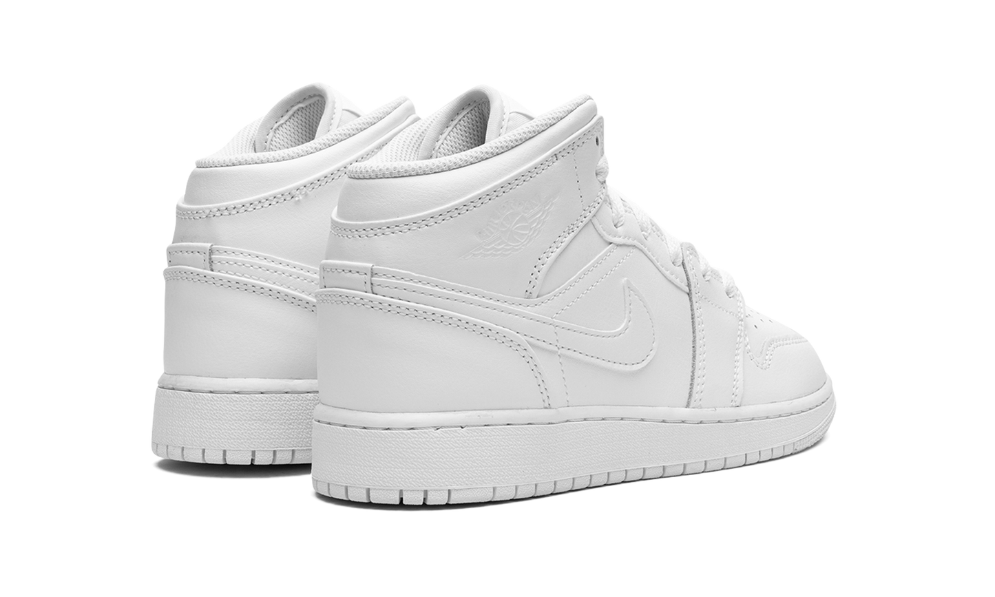 Air Jordan 1 Mid GS "Triple White 2023" 554725 136