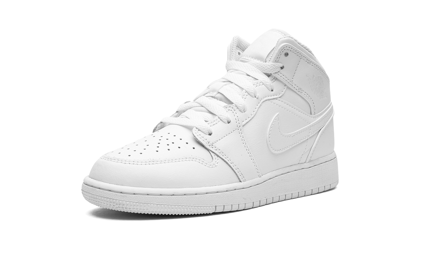 Air Jordan 1 Mid GS "Triple White 2023" 554725 136