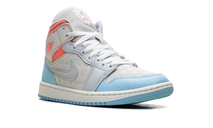 Air Jordan 1 Mid WMNS "White/Light Blue/Pink" IM7420 133