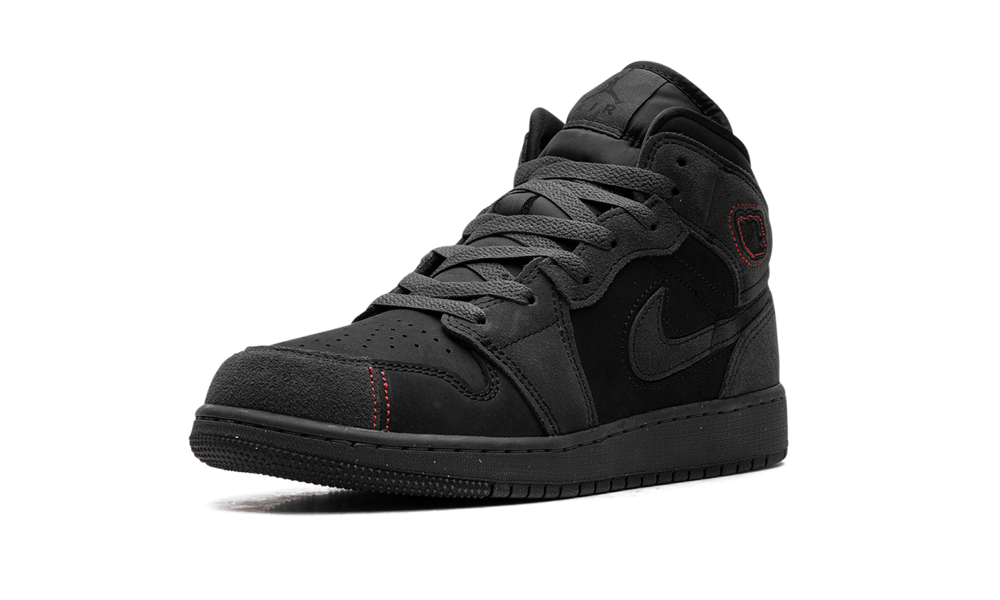Air Jordan 1 Mid GS "BLACK SUEDE" FQ7742 001