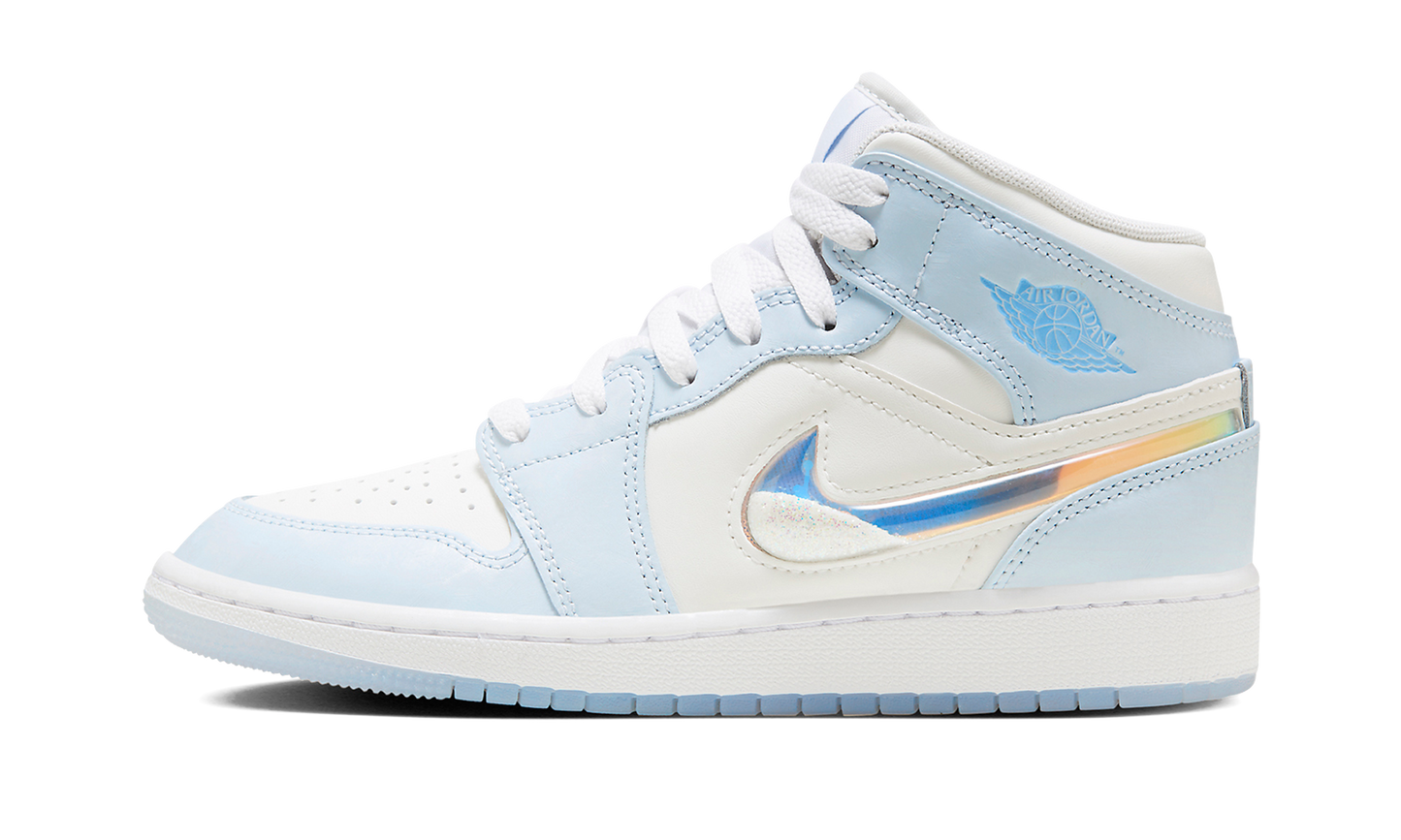 AIR JORDAN 1 MID SE GS "GLITTER SWOOSH" FQ9117 400
