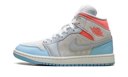 Air Jordan 1 Mid WMNS "White/Light Blue/Pink" IM7420 133